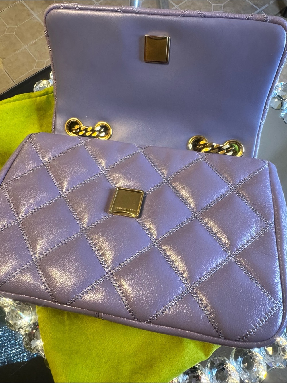 NWOT Tory Burch Willa Soft Quilt Small Shoulder Bag in Lavender. - Picture 12 of 13